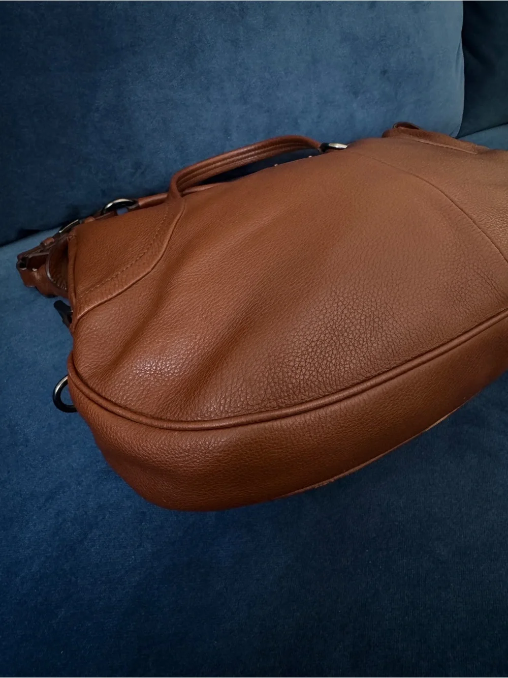 Prada Pebble Leather‎ Dark Brown Hobo Bag